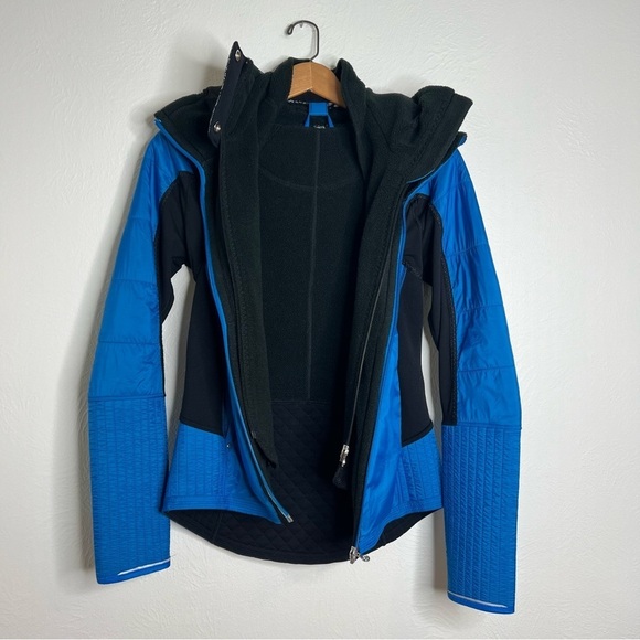 Lululemon Run Blue Black Long Sleeve Zip Front Quilted Bundle Up Jacket Size S - Picture 2 of 15